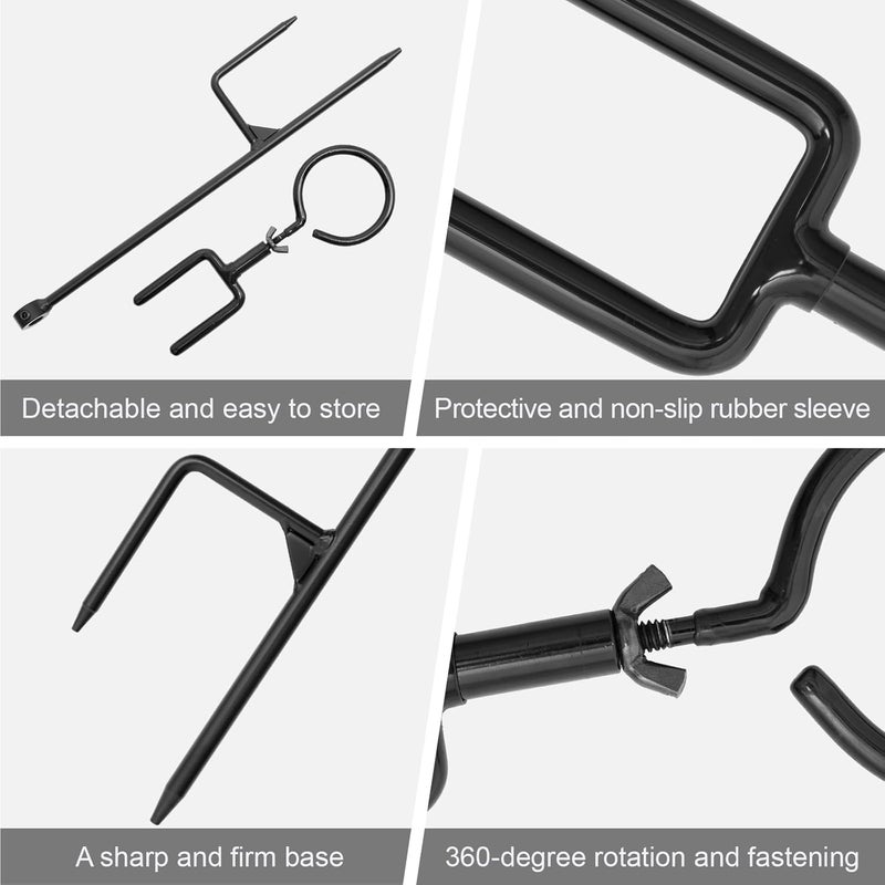 AHOSOUTLY Bow Stake with 360 Degree Adjustable Rotating Fork and Arrow Ring Strong Bow Arrow Bracket for Recurve/Compound Bow - Image 5